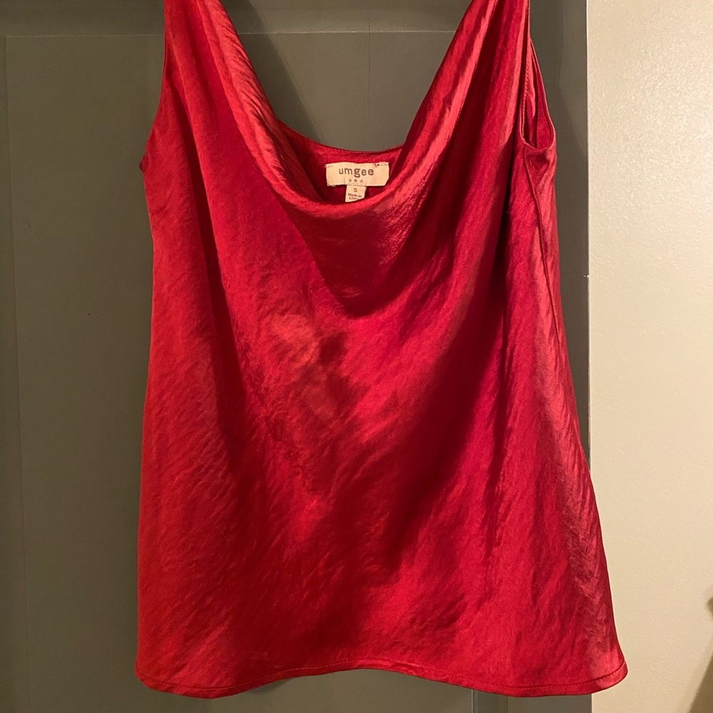 Silky red tank top